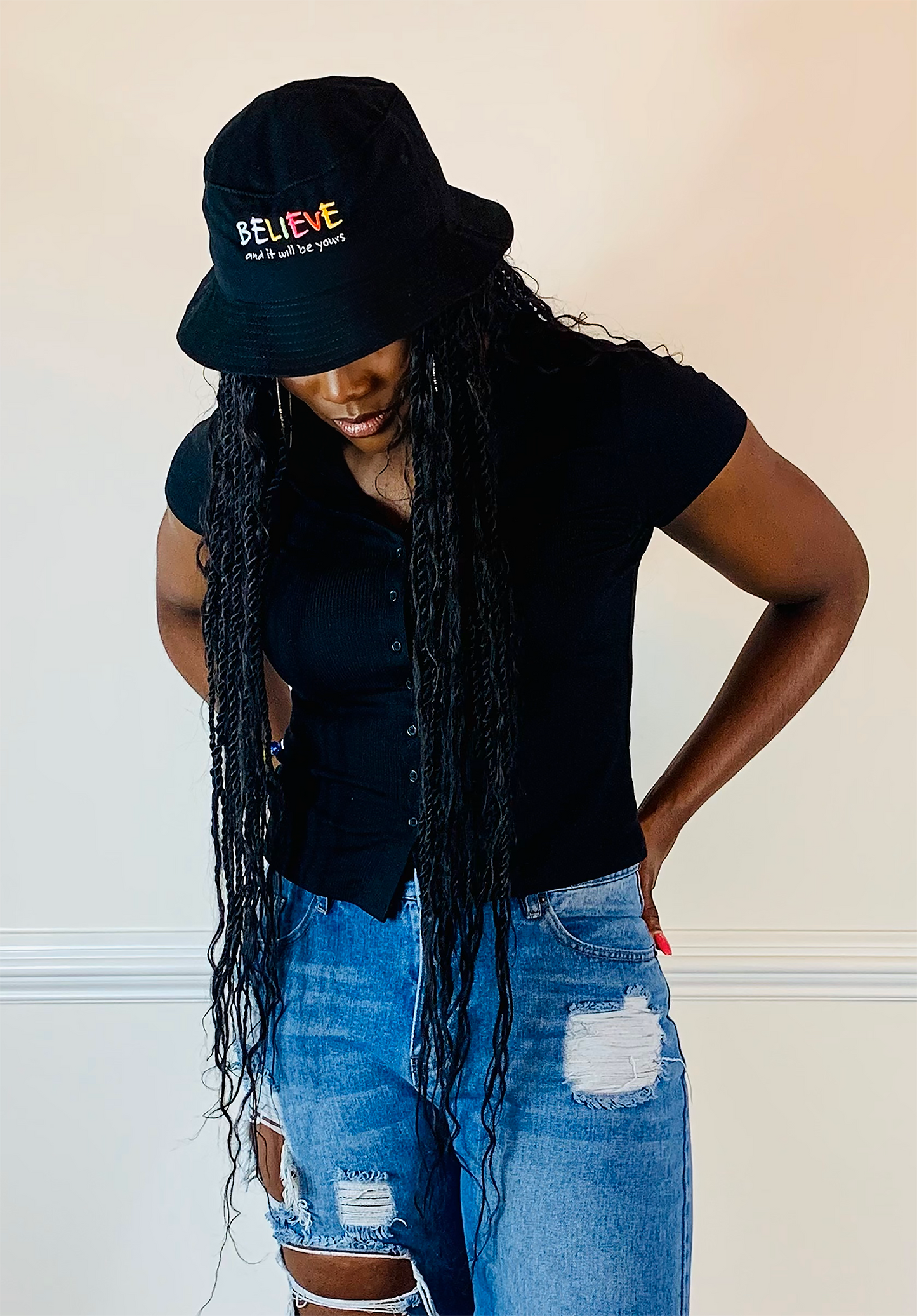 BELIEVE Bucket Hat BLACK