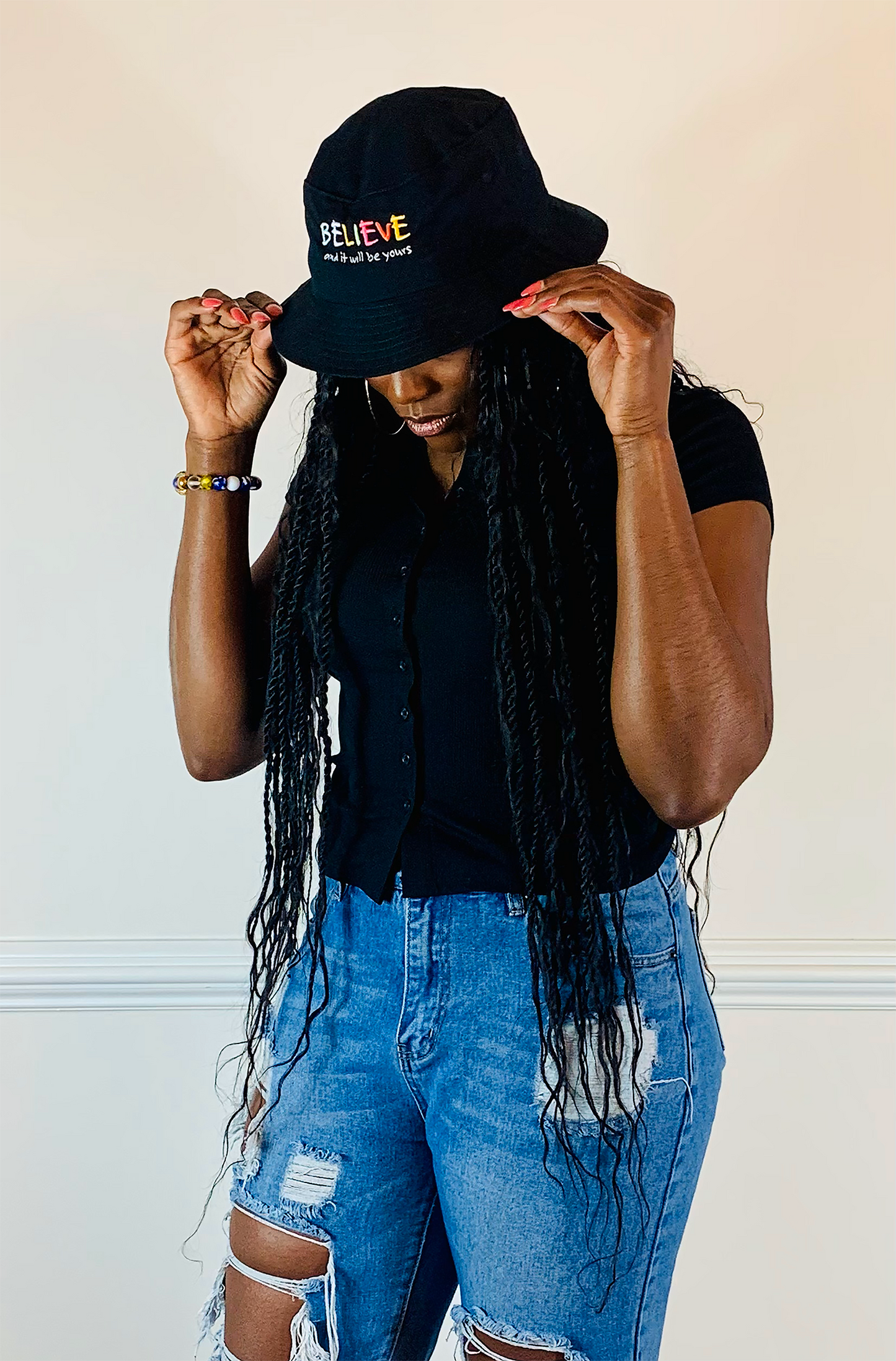 BELIEVE Bucket Hat BLACK
