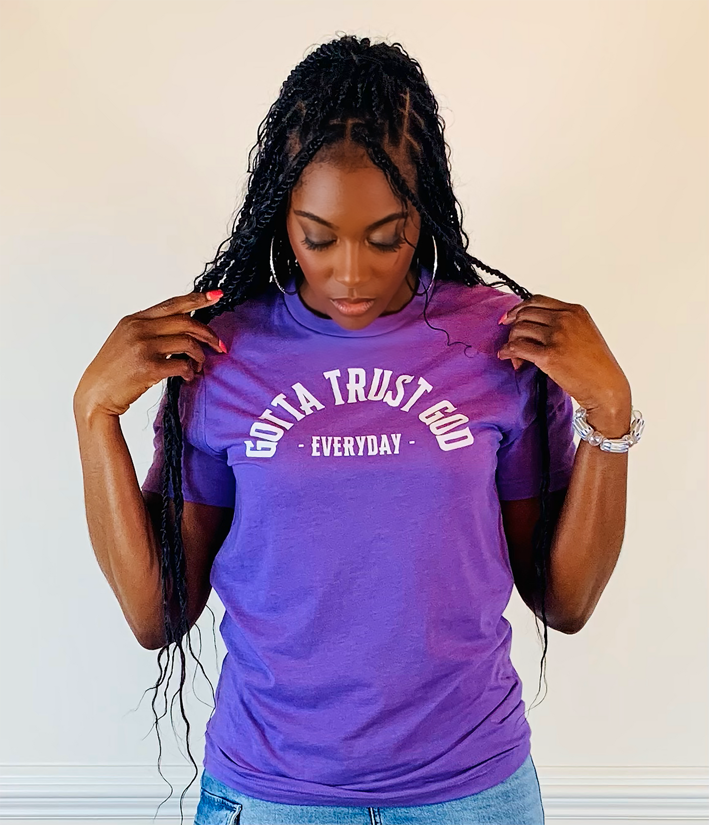 GOTTA TRUST GOD Everyday Short-Sleeve Unisex T-Shirt PURPLE