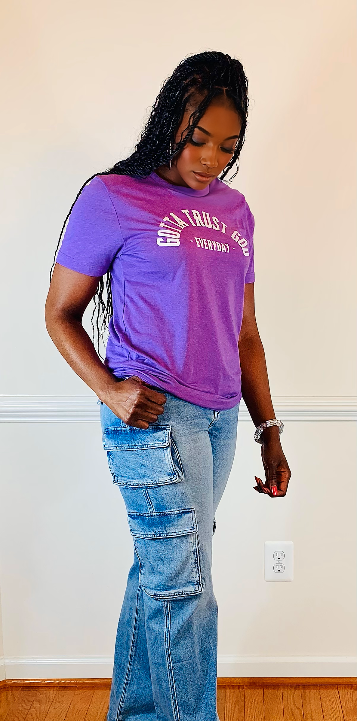 GOTTA TRUST GOD Everyday Short-Sleeve Unisex T-Shirt PURPLE
