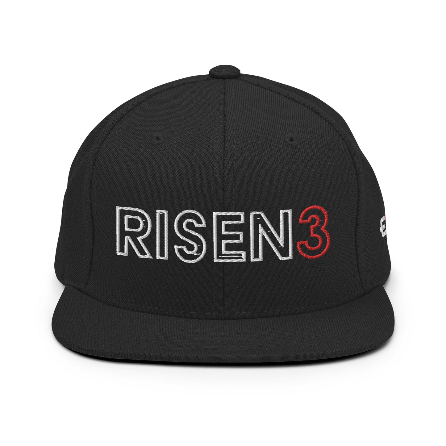 RISEN3 Snapback Hat (Embroidered) BLACK