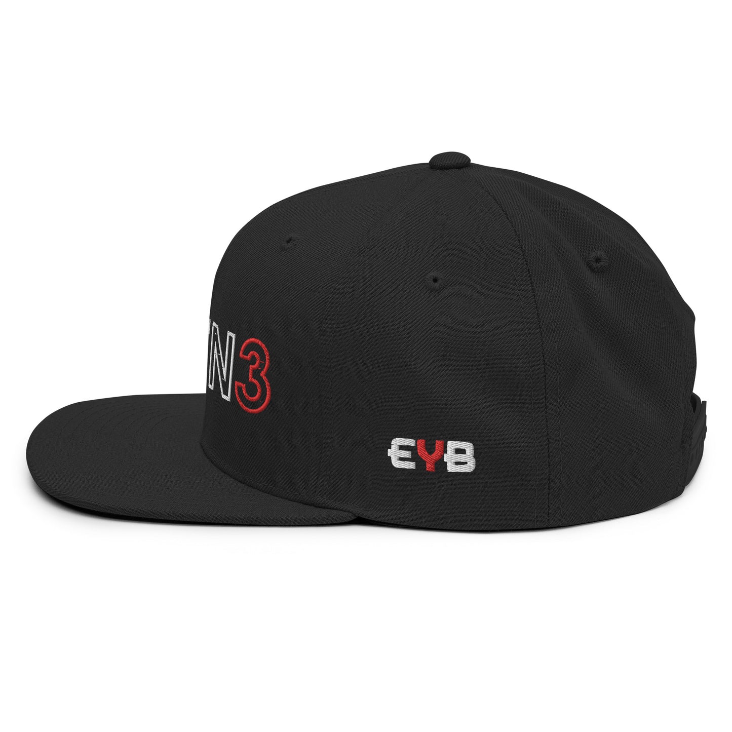 RISEN3 Snapback Hat (Embroidered) BLACK