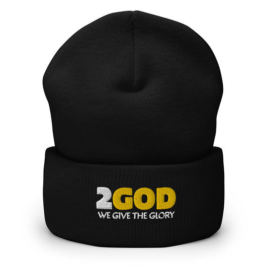 2GOD Cuffed Beanie (Embroidered) BLACK