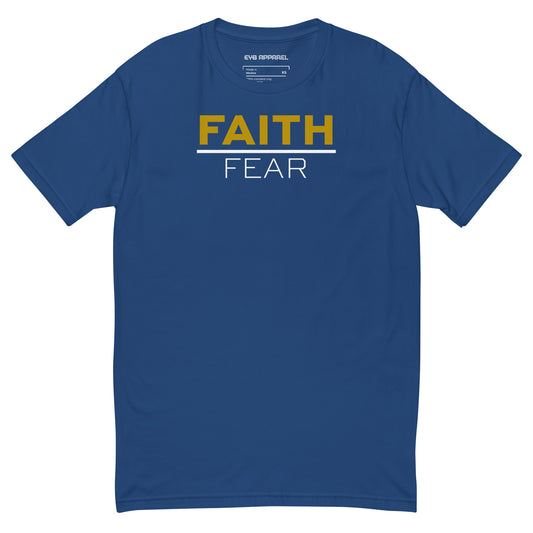 FAITH over Fear Short-Sleeve Unisex T-Shirt ROYAL BLUE/GOLD