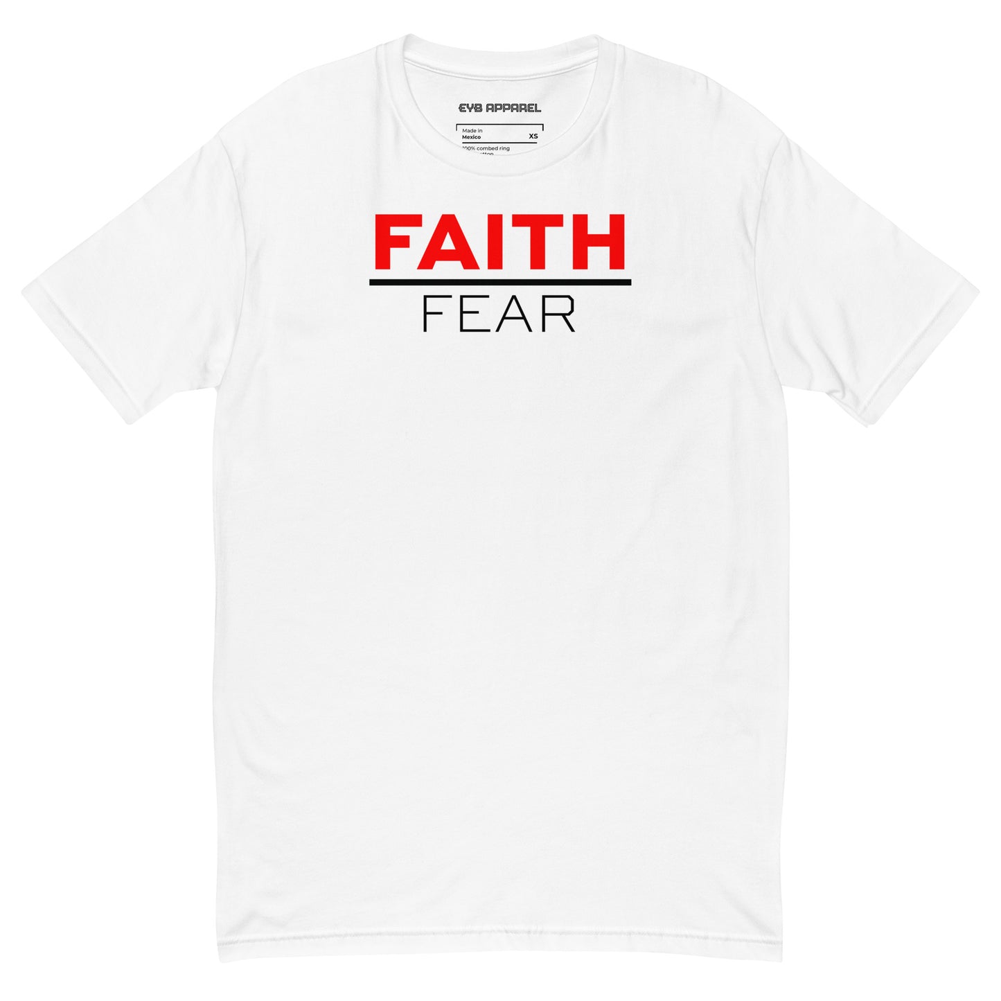 FAITH over Fear Short-Sleeve Unisex T-Shirt WHITE/RED