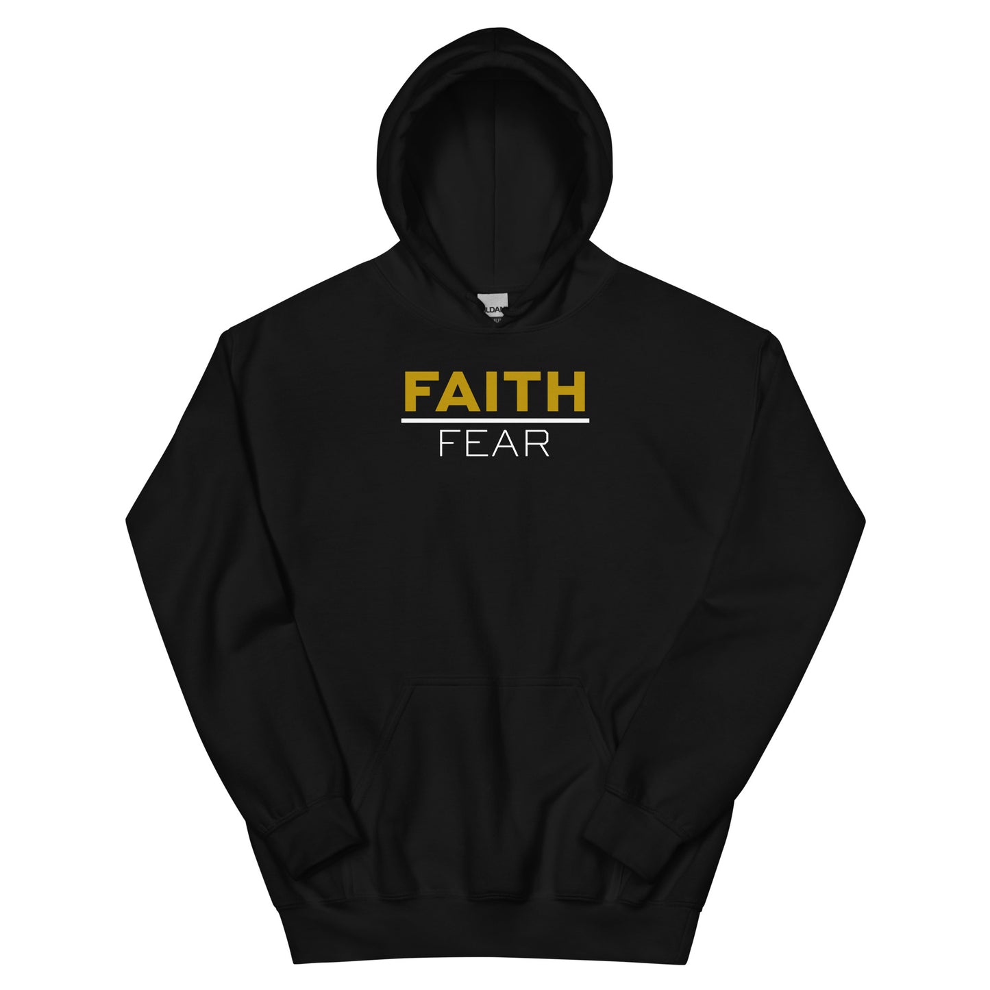 FAITH over Fear Unisex Hoodie - BLK/GOLD