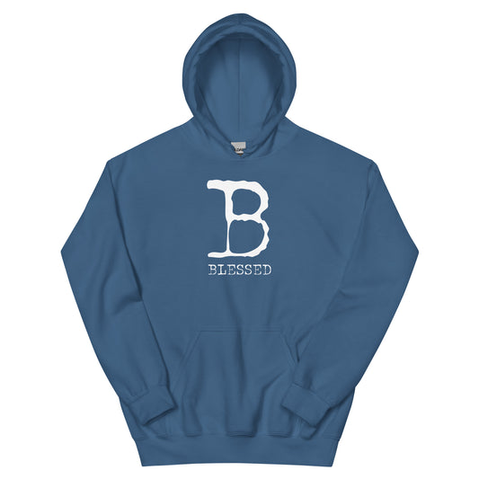 "Truly Blessed" Unisex Hoodie INDIGO BLUE/WHITE