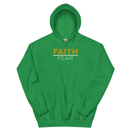 FAITH over Fear Unisex Hoodie - GREEN/GOLD