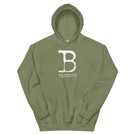 "Truly Blessed" Unisex Hoodie MILITARY GREEN/WHITE