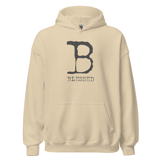 "Truly Blessed" Unisex Hoodie - SAND/BLK