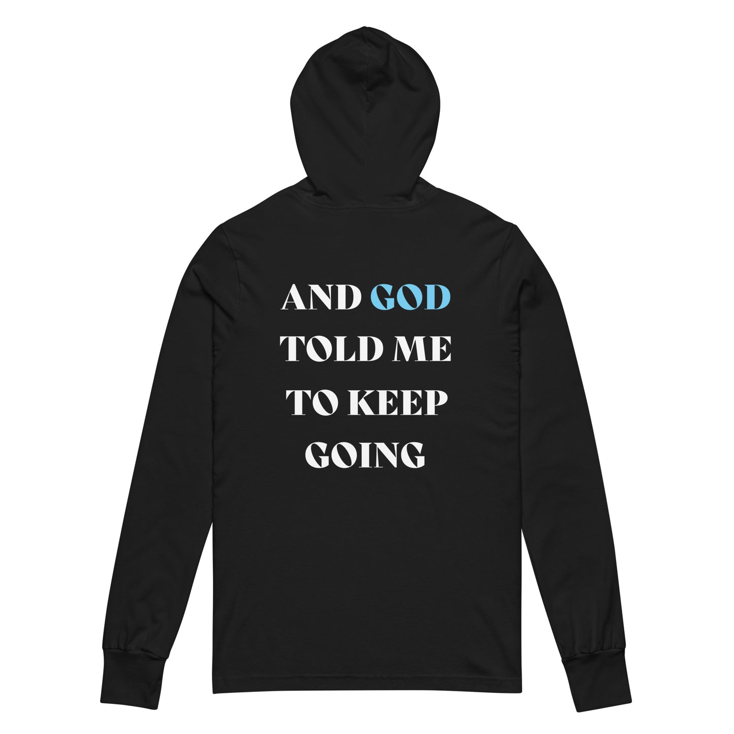 I PRAY'D ABOUT IT Hooded Long-Sleeve Tee BLK/TEAL