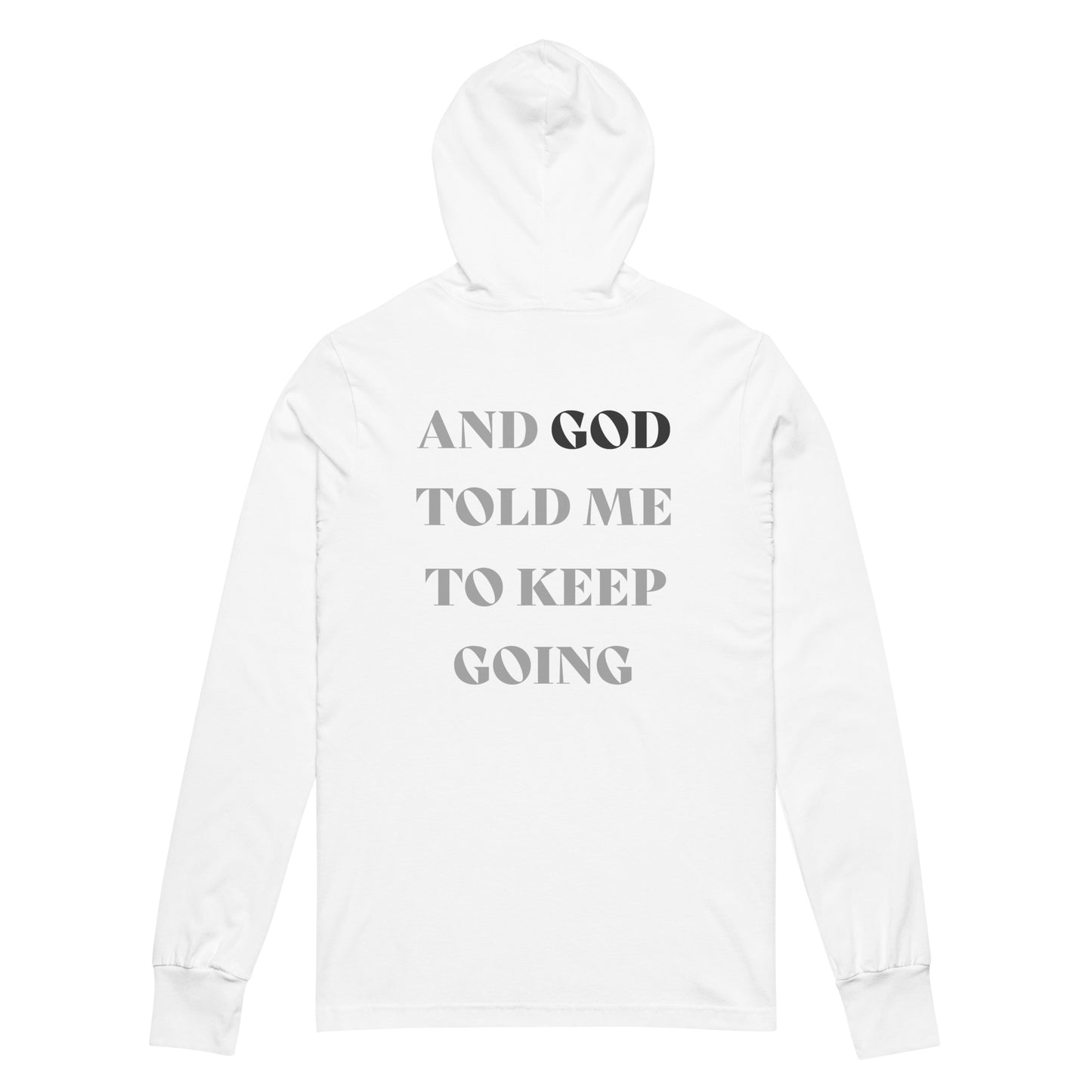 I PRAY'D ABOUT IT Hooded Long-Sleeve Tee WHT/BLK