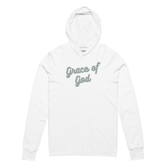 Grace of God Hooded Long-Sleeve Tee WHITE/GREY